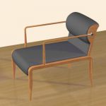 3D модель кресло Armchair Giorgetti Ina 2