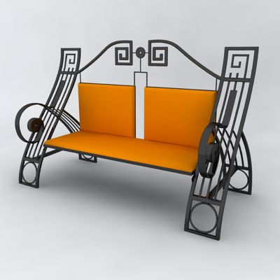 3D модель скамейка 4
